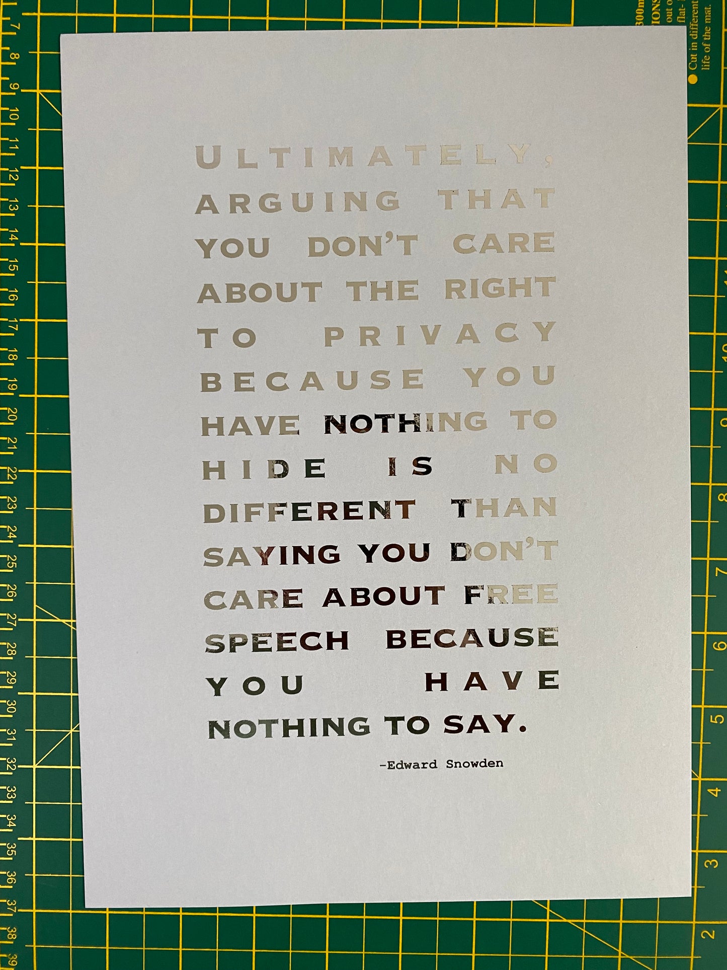 Edward Snowdon Quote Foil Print