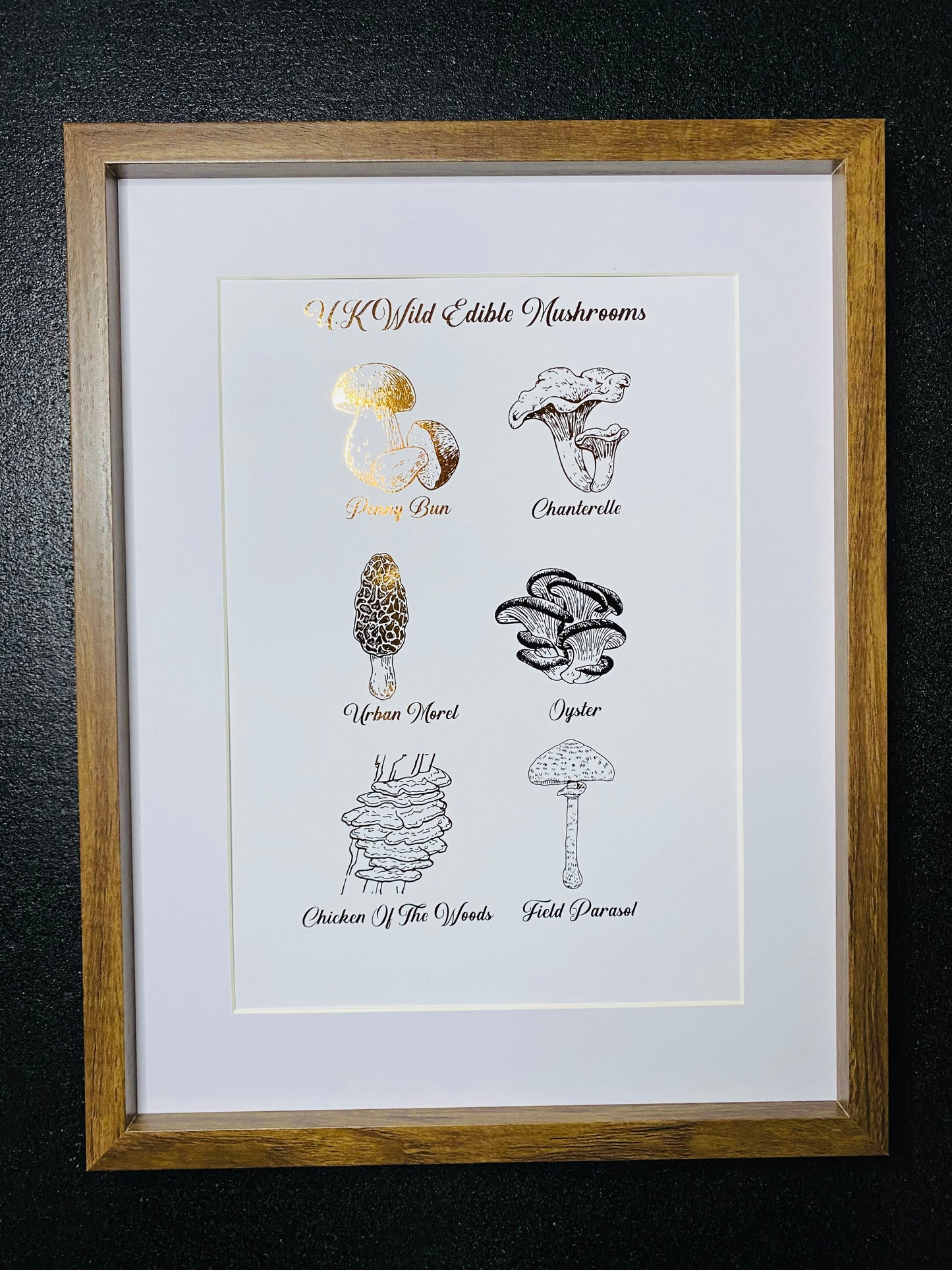 UK Wild Edible Mushroom Foil Print